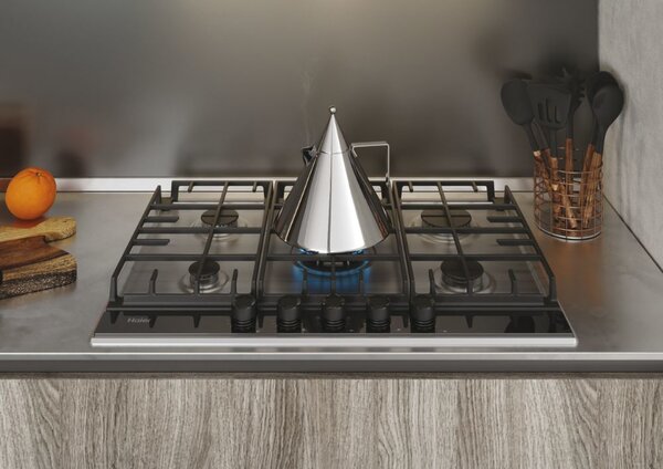 Haier Piano Cottura 5 Fuochi a Gas 75 cm Griglie in Ghisa (1 Bruciatore Doppia Corona) colore Inox - Gas on Metal Serie 2 HAHG74S2X