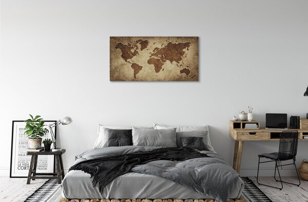 Quadro su tela Mappa grigia 100x50 cm