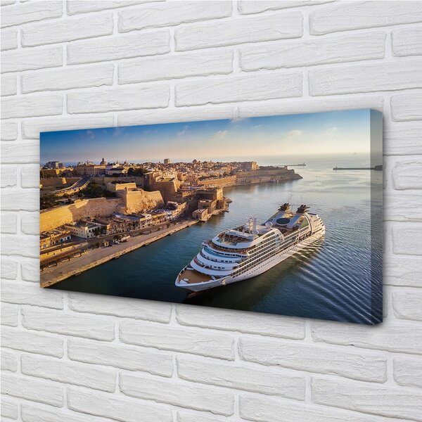 Quadro su tela Ship Sea City of Heaven 100x50 cm