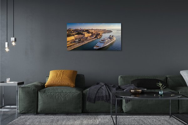Quadro su tela Ship Sea City of Heaven 100x50 cm