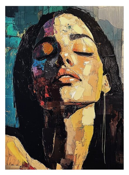 Quadro con elementi dipinti a mano 70x100 cm Vivian – Styler