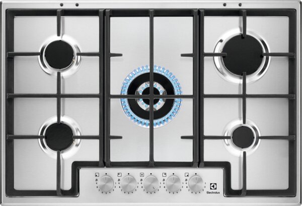 Electrolux Piano Cottura 5 Fuochi a Gas 75 cm Superficie in Acciaio colore Inox - EGS75362X