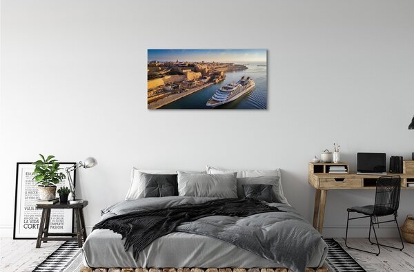 Quadro su tela Ship Sea City of Heaven 100x50 cm