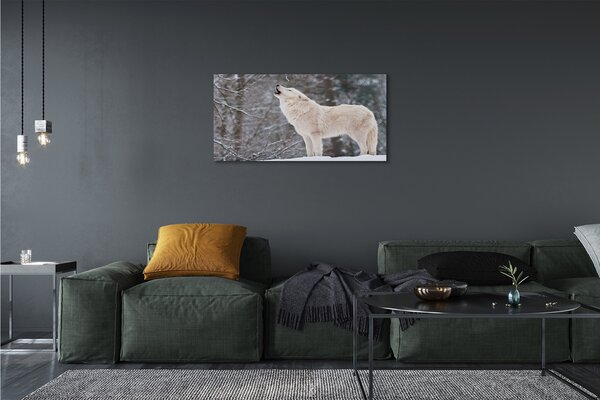 Quadro su tela Wolf Winter Forest 100x50 cm