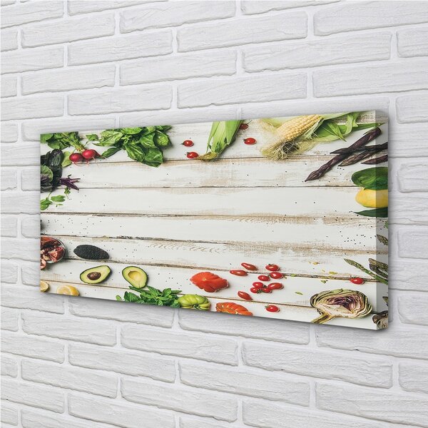 Quadro su tela Spinaci di mais avocado 100x50 cm