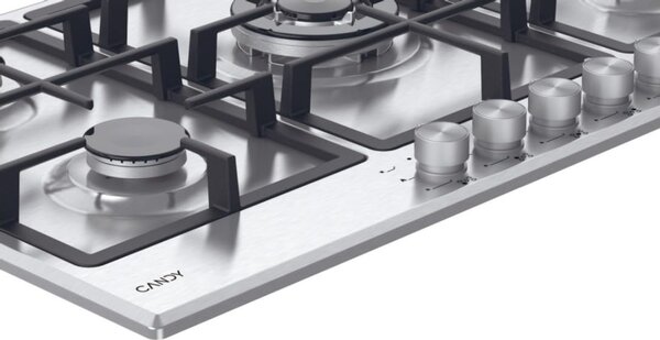 Candy Piano Cottura 5 Fuochi a Gas 86 cm colore Inox Moderna - CHG93WX/1
