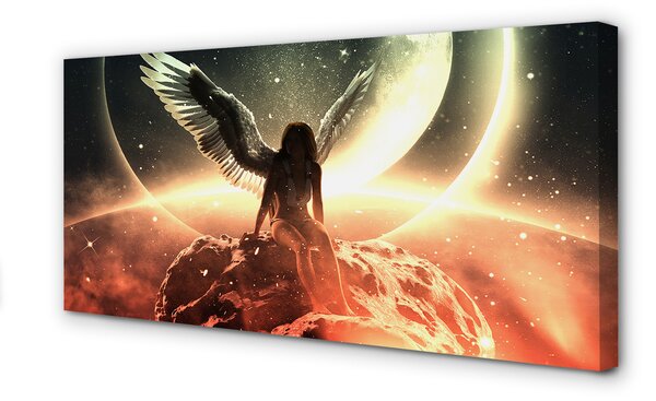 Quadro su tela Wing Woman Meteorite Moon 100x50 cm
