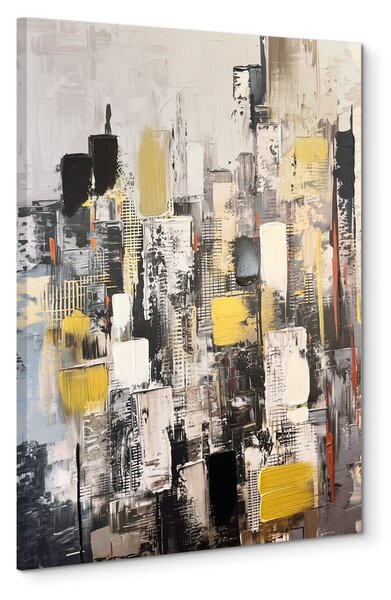 Quadro con elementi dipinti a mano 70x100 cm Cityscape – Styler