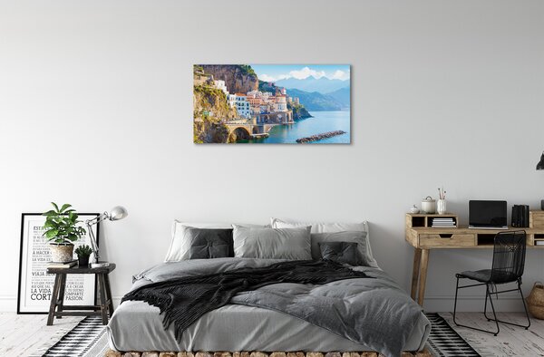 Quadro su tela Edifici della costa marina dell'italia 100x50 cm