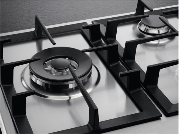 Aeg Piano Cottura 5 Fuochi a Gas 86 cm (1 Bruciatore Wok) in Acciaio Inox colore Inox - HGB95522SM 6000 Slim Profile 90 cm