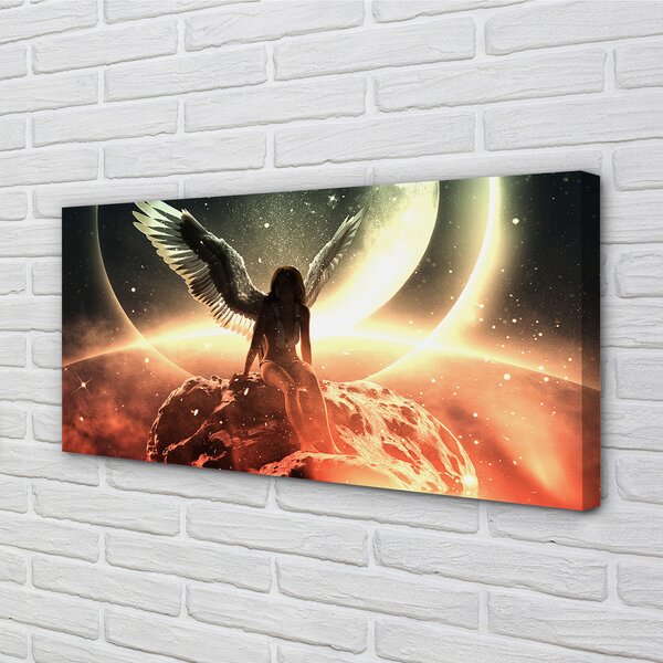 Quadro su tela Wing Woman Meteorite Moon 100x50 cm