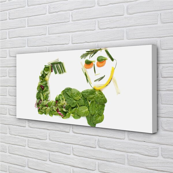 Stampa quadro su tela Un personaggio delle verdure 100x50 cm