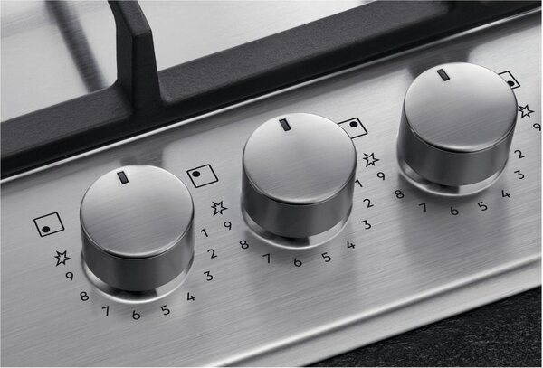 Aeg Piano Cottura 5 Fuochi a Gas 86 cm (1 Bruciatore Wok) in Acciaio Inox colore Inox - HGB95522SM 6000 Slim Profile 90 cm