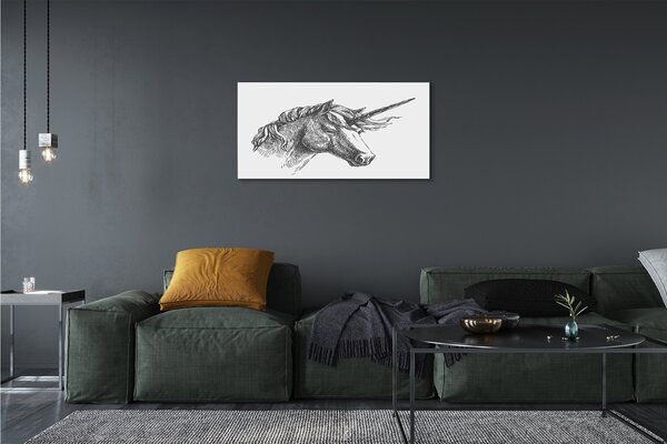Stampa quadro su tela Disegnare unicorno 100x50 cm