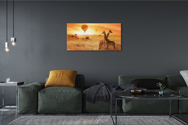 Stampa quadro su tela Balloons Heaven Giraffe 100x50 cm