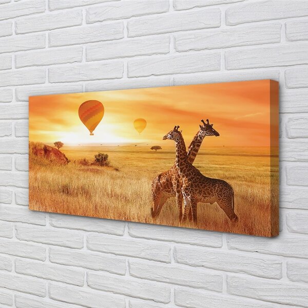 Stampa quadro su tela Balloons Heaven Giraffe 100x50 cm