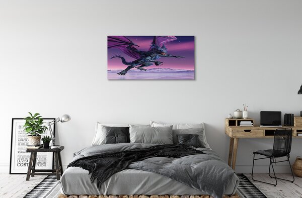 Stampa quadro su tela Cielo del drago colorato 100x50 cm