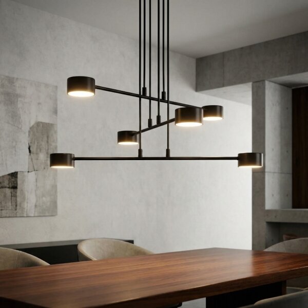 Lampadario a sospensione con filo MODUS 6xGX53/10W/230V nero
