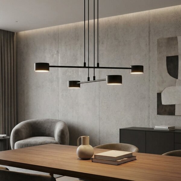 Lampadario a sospensione con filo MODUS 4xGX53/12W/230V nero
