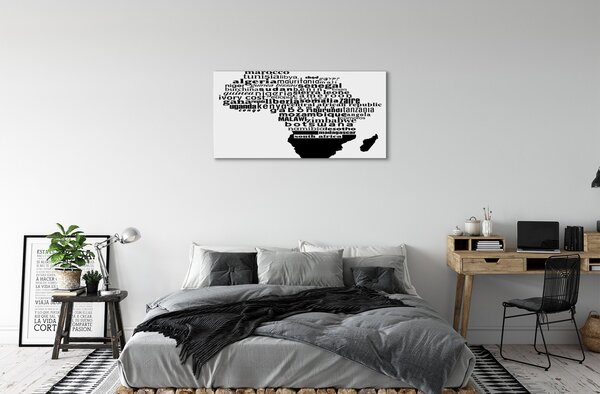 Quadro su tela Iscrizioni in bianco e nero 100x50 cm