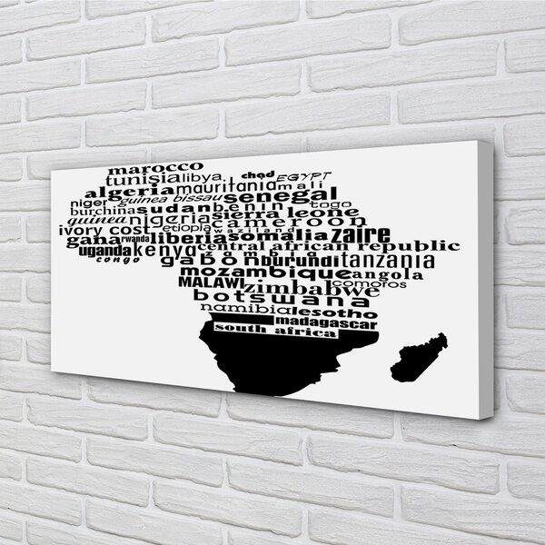Quadro su tela Iscrizioni in bianco e nero 100x50 cm