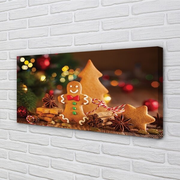 Quadro su tela Baubles Gingerbread 100x50 cm