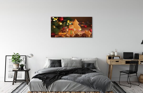 Quadro su tela Baubles Gingerbread 100x50 cm