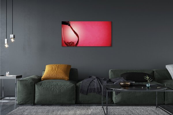 Quadro su tela Vetro di sfondo rosso a sinistra 100x50 cm
