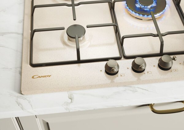 Candy Piano Cottura 5 Fuochi a Gas da Incasso Larghezza 75 cm colore Avena - CHW7AV4WGT