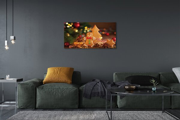 Quadro su tela Baubles Gingerbread 100x50 cm
