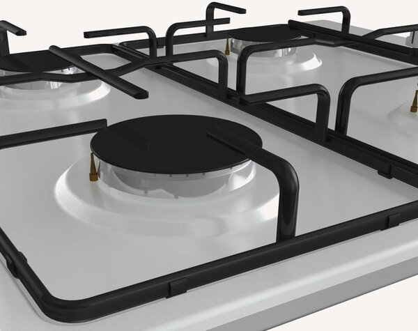 Hisense Piano Cottura 5 Fuochi a Gas da Incasso Larghezza 70 cm Griglie in Ghisa colore Inox - GM773XF