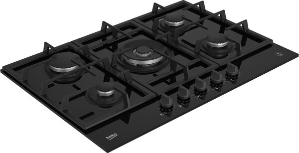 Beko Piano Cottura 5 Fuochi a Gas da Incasso Larghezza 75 cm colore Nero - HILW 75325 SDX