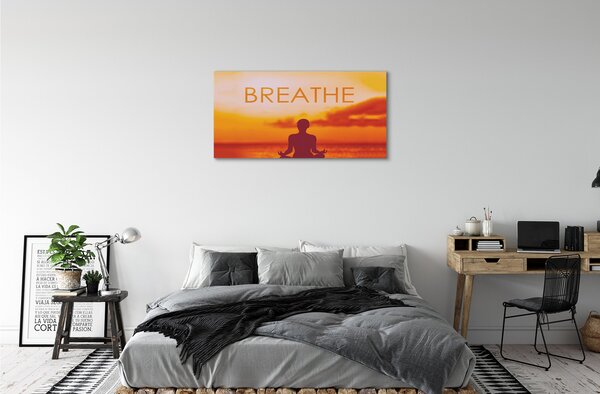 Quadro su tela Donna Sun Iscrizione 100x50 cm