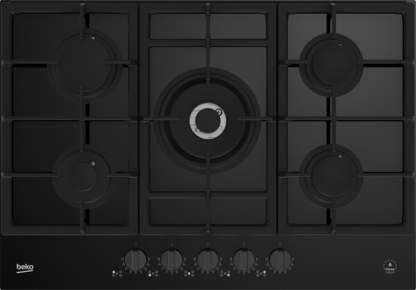 Beko Piano Cottura 5 Fuochi a Gas da Incasso Larghezza 75 cm colore Nero - HILW 75325 SDX