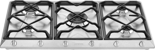Smeg Piano Cottura 5 Fuochi a gas da Incasso Larghezza 90 cm colore Inox - SRV596GH5 Serie Contemporanea