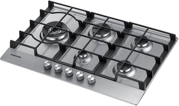 Samsung Piano Cottura 5 Fuochi a gas da Incasso Larghezza 75 cm colore Inox - NA75J3030AS