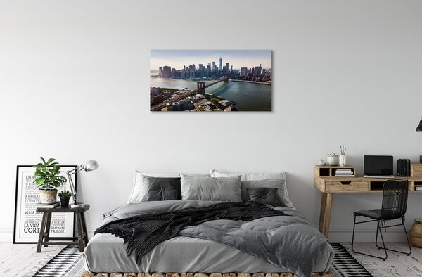 Foto quadro su tela Bridge panorama di Wieks 100x50 cm