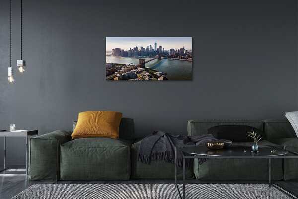 Foto quadro su tela Bridge panorama di Wieks 100x50 cm