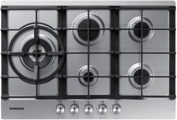 Samsung Piano Cottura 5 Fuochi a gas da Incasso Larghezza 75 cm colore Inox - NA75J3030AS