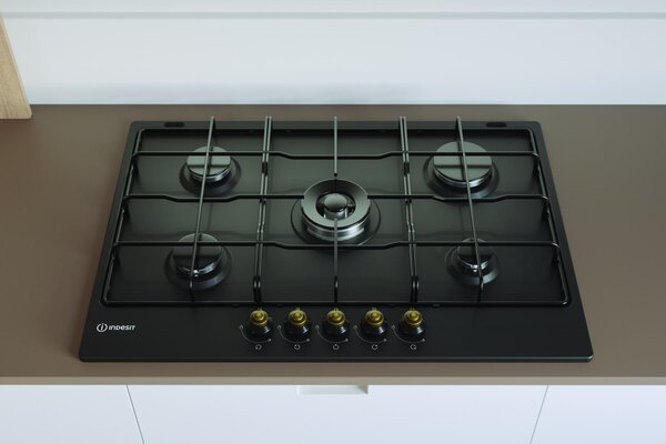 Indesit Piano Cottura 5 Fuochi a Gas Incasso 75 cm colore Antracite - TH 752 /I (AN)