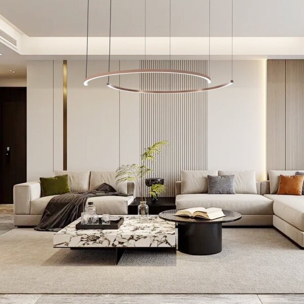 Immax NEO 07328L - Lampadario LED dimmerabile a sospensione su cavo FINO 72W/230V 120 cm oro rosa Tuya+telecomando