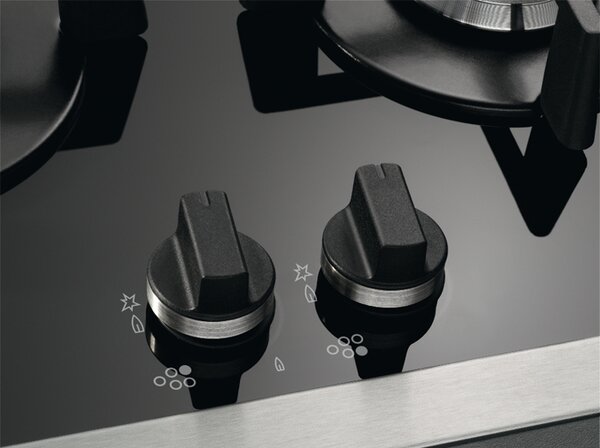 Aeg Piano Cottura 5 Fuochi a Gas Larghezza 70 cm (1 Bruciatore Wok) in Vetroceramica colore Nero - HG795450XB