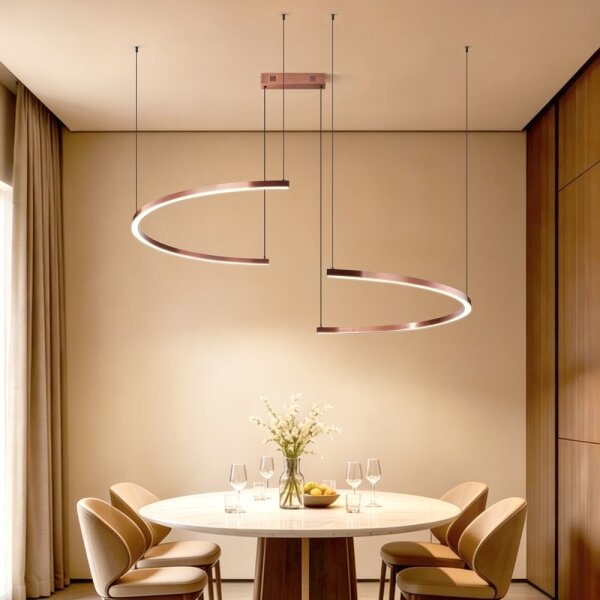 Immax NEO 07328L - Lampadario LED dimmerabile a sospensione su cavo FINO 72W/230V 120 cm oro rosa Tuya+telecomando