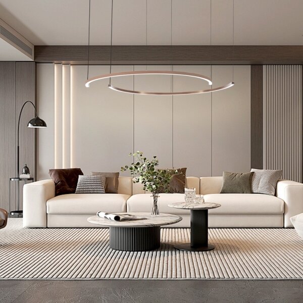 Immax NEO 07328L - Lampadario LED dimmerabile a sospensione su cavo FINO 72W/230V 120 cm oro rosa Tuya+telecomando