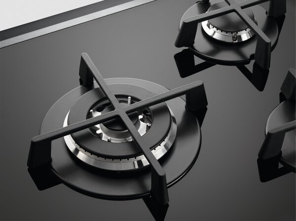 Aeg Piano Cottura 5 Fuochi a Gas Larghezza 70 cm (1 Bruciatore Wok) in Vetroceramica colore Nero - HG795450XB
