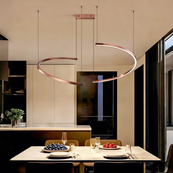 Immax NEO 07328L - Lampadario LED dimmerabile a sospensione su cavo FINO 72W/230V 120 cm oro rosa Tuya+telecomando