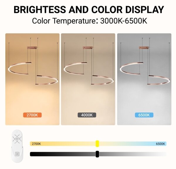 Immax NEO 07328L - Lampadario LED dimmerabile a sospensione su cavo FINO 72W/230V 120 cm oro rosa Tuya+telecomando