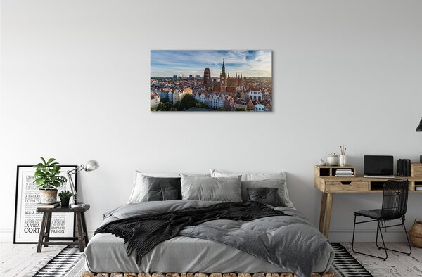 Quadro su tela Chiesa panorama di Darńsk 100x50 cm