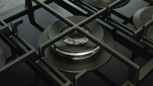 Hotpoint Ariston Piano Cottura 5 Fuochi a Gas Larghezza 73 cm in Vetro colore Nero - HAGS 72F/BK 1