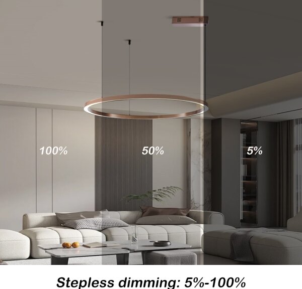 Immax NEO 07327L - Lampadario LED dimmerabile a cavo FINO 55W/230V 80 cm oro rosa Tuya+telecomando